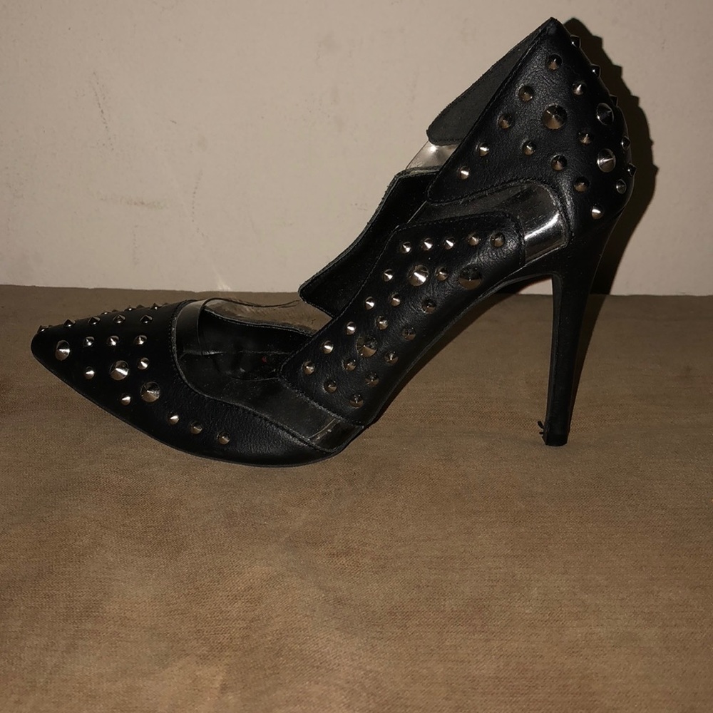 Black studded heels